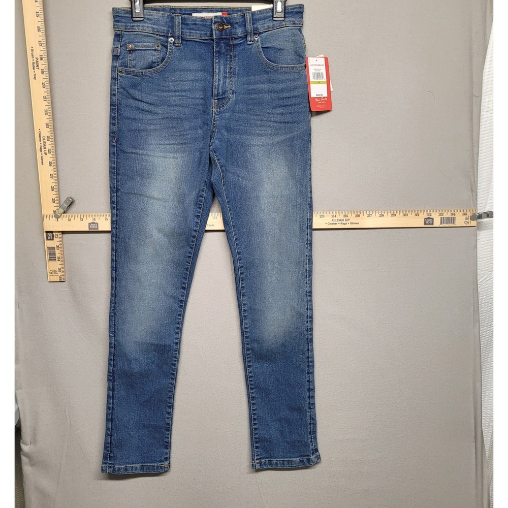 Lucky Brand Straightâ Leg Jeans Medium Wash Blue Denim Size 14 NWT